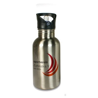 Edelstahl-Trinkflasche 400/500/600ml mit klappbarem Mundstück und integriertem Trinkhalm