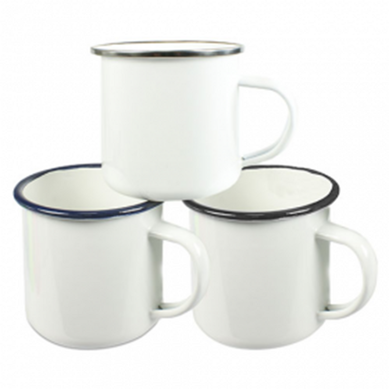 Emaille Fototasse mit farbigem Tassenrand 12oz mit farbigem Tassenrand mit ihrem Wunschbild/Foto