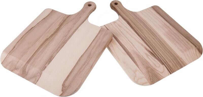 Pizzabrett - Kern Esche mit Griff - roh - 40 x 30 x 2 cm - abgeflachte Kante - FSC® mit persönlicher Beschriftung