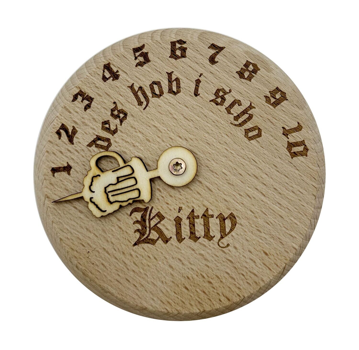 Bierglasdeckel aus Holz - Biergartendeckel aus Holz - des hob i scho  - mit Name