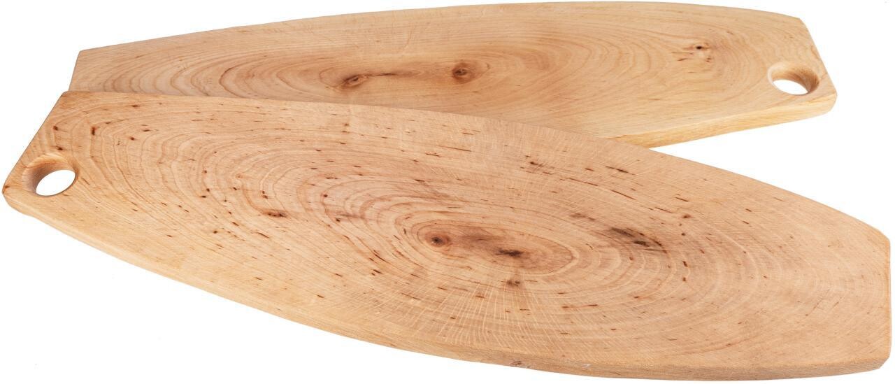 Rustikales Holz Brotzeitbrett mit Loch aus Erle geölt - 44-50 cm