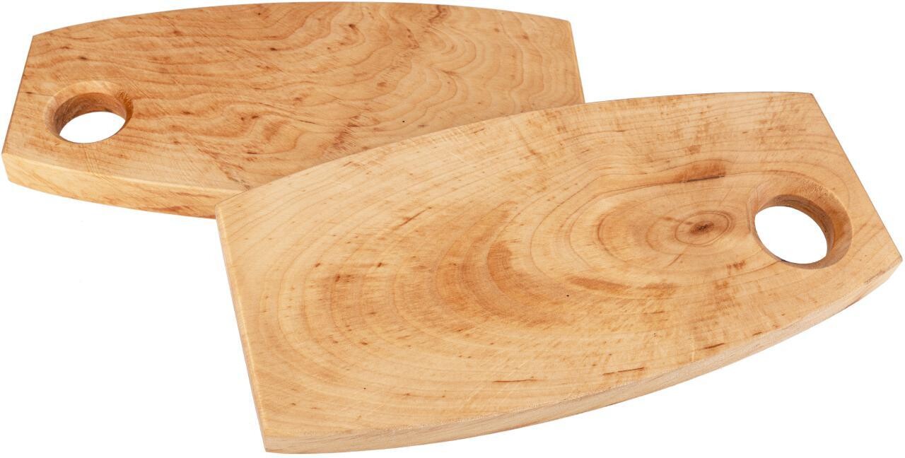 Rustikales Holz Brotzeitbrett mit Loch aus Erle geölt - 28-33 cm