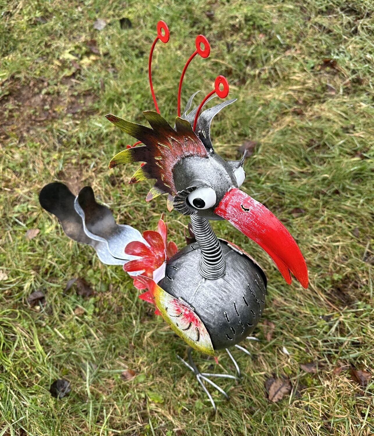 ​Vogel, 'Mr. Hugo', silber, 77x39x17 cm​