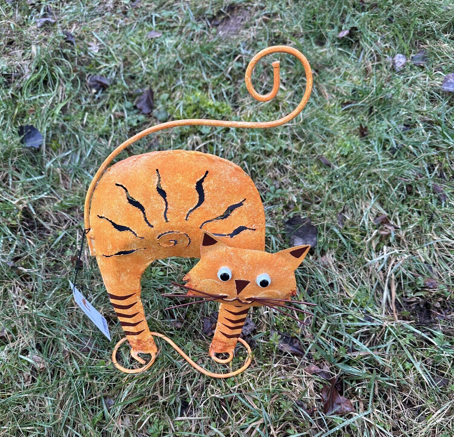 Katze, stehend, L, orange, 35x26x9 cm
