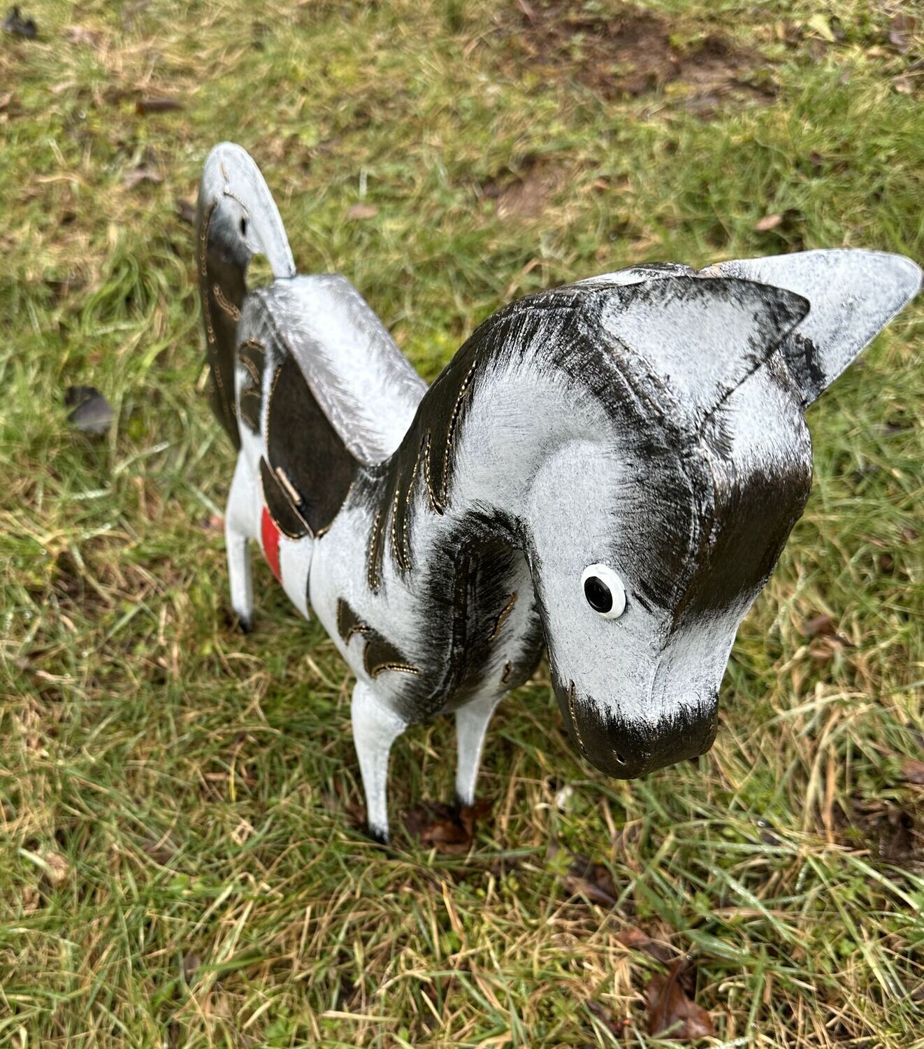 Pferd, schwarz-weiß 59x9x50cm