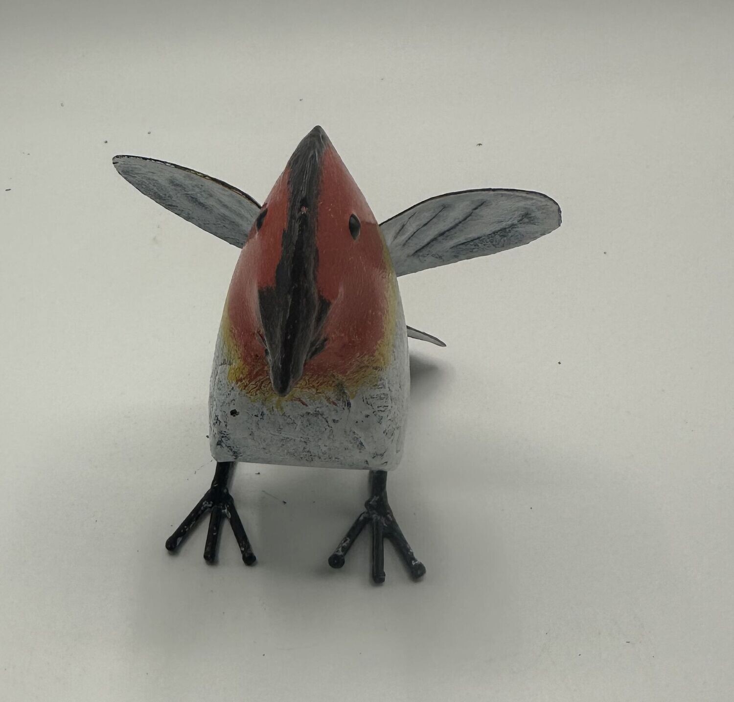 Vogel, Rotkehlchen, XS, stehend, weiß-rot-braun, 9x6x11cm