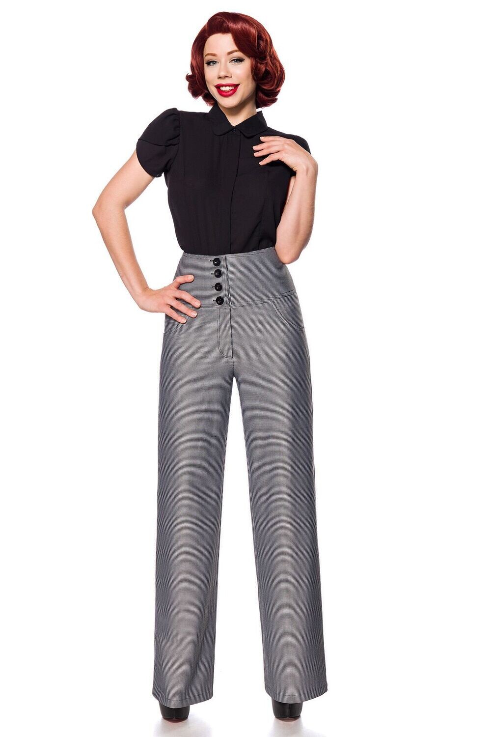 Marlenehose schwarz/weiß