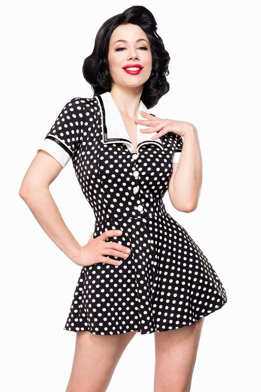 Retro-Jumpsuit schwarz/weiß