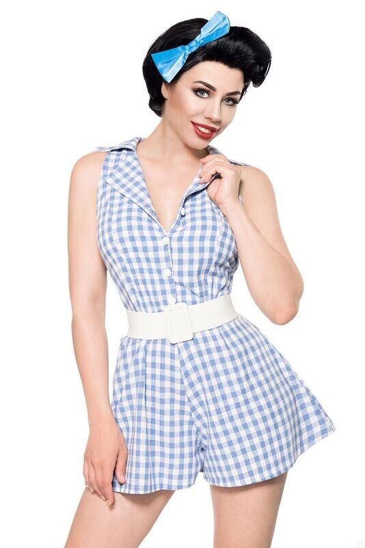 Retro-Jumpsuit blau/weiß Retro-Jumpsuit blau/weiß