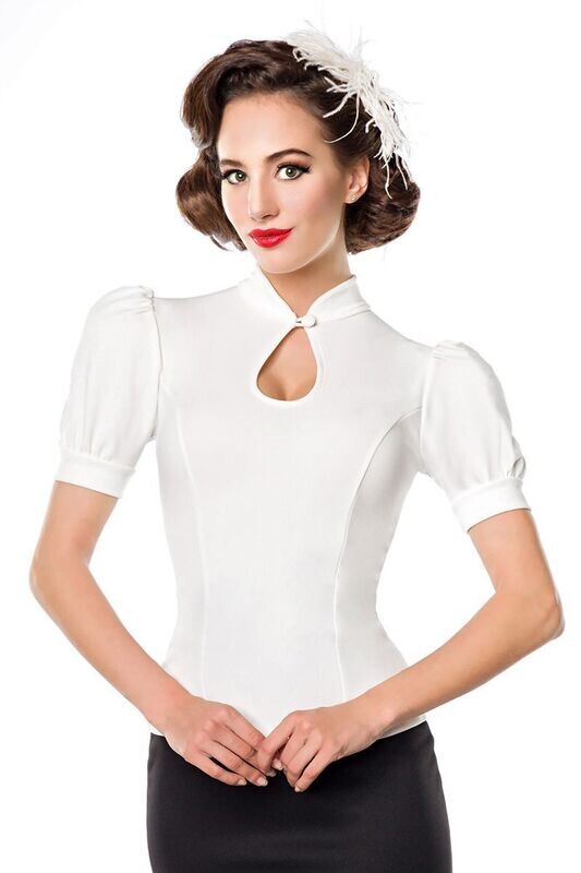 Jersey-Bluse weiß