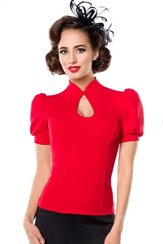 Jersey-Bluse rot