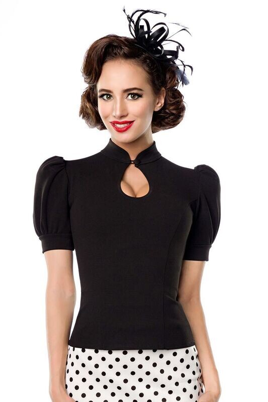 Jersey-Bluse schwarz