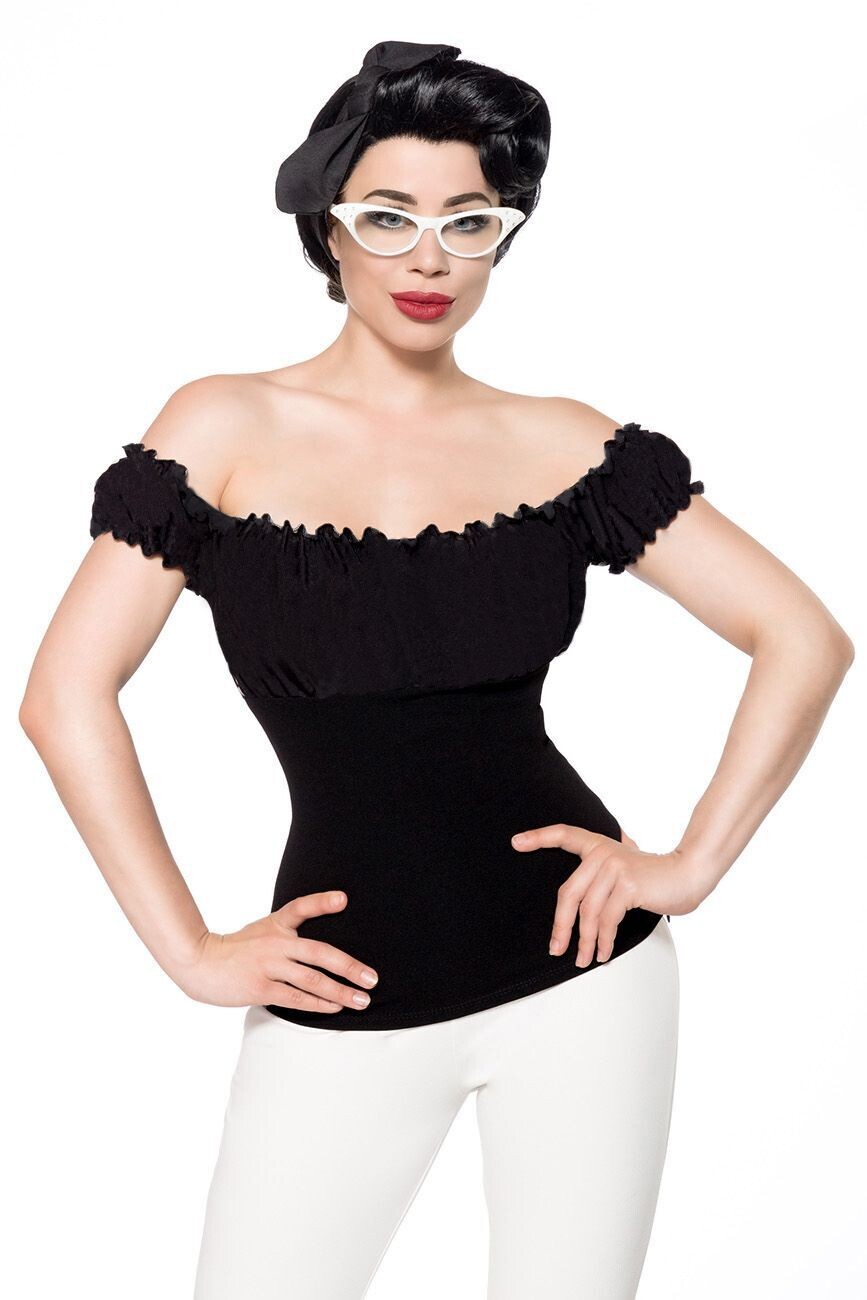 Jersey-Top schwarz