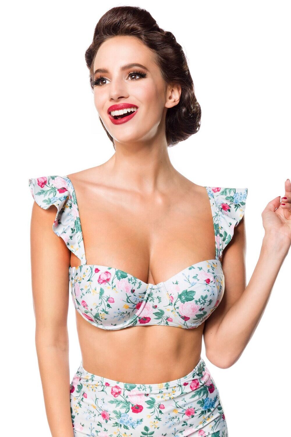Vintage Bikinioberteil  grün/pink/gelb