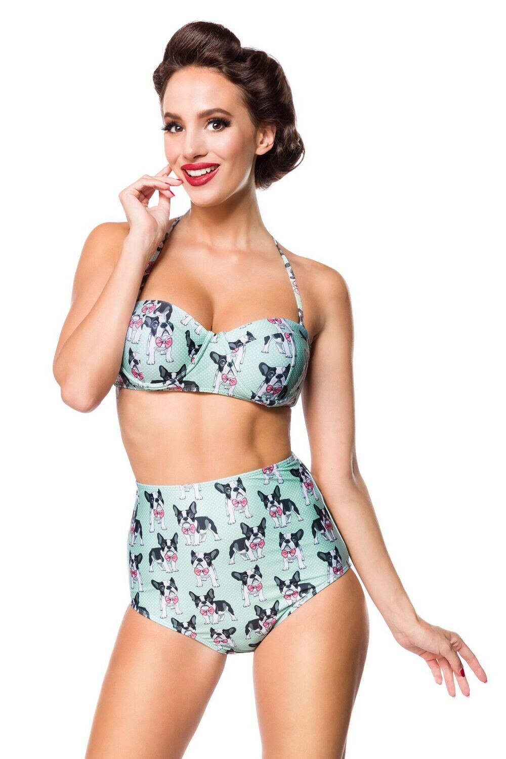 Bikinihöschen blau/weiß/schwarz