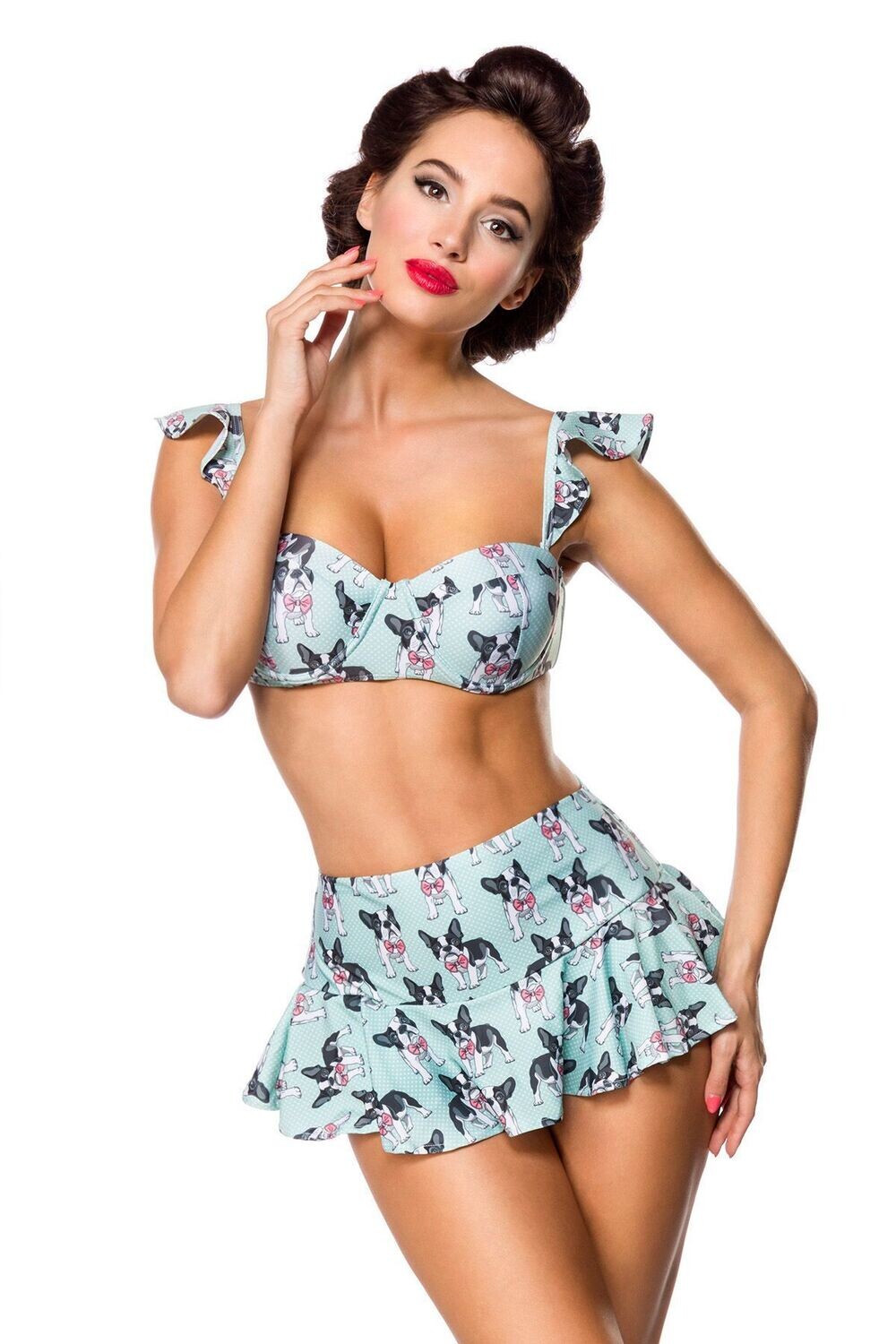 Bikinihöschen blau/weiß/schwarz