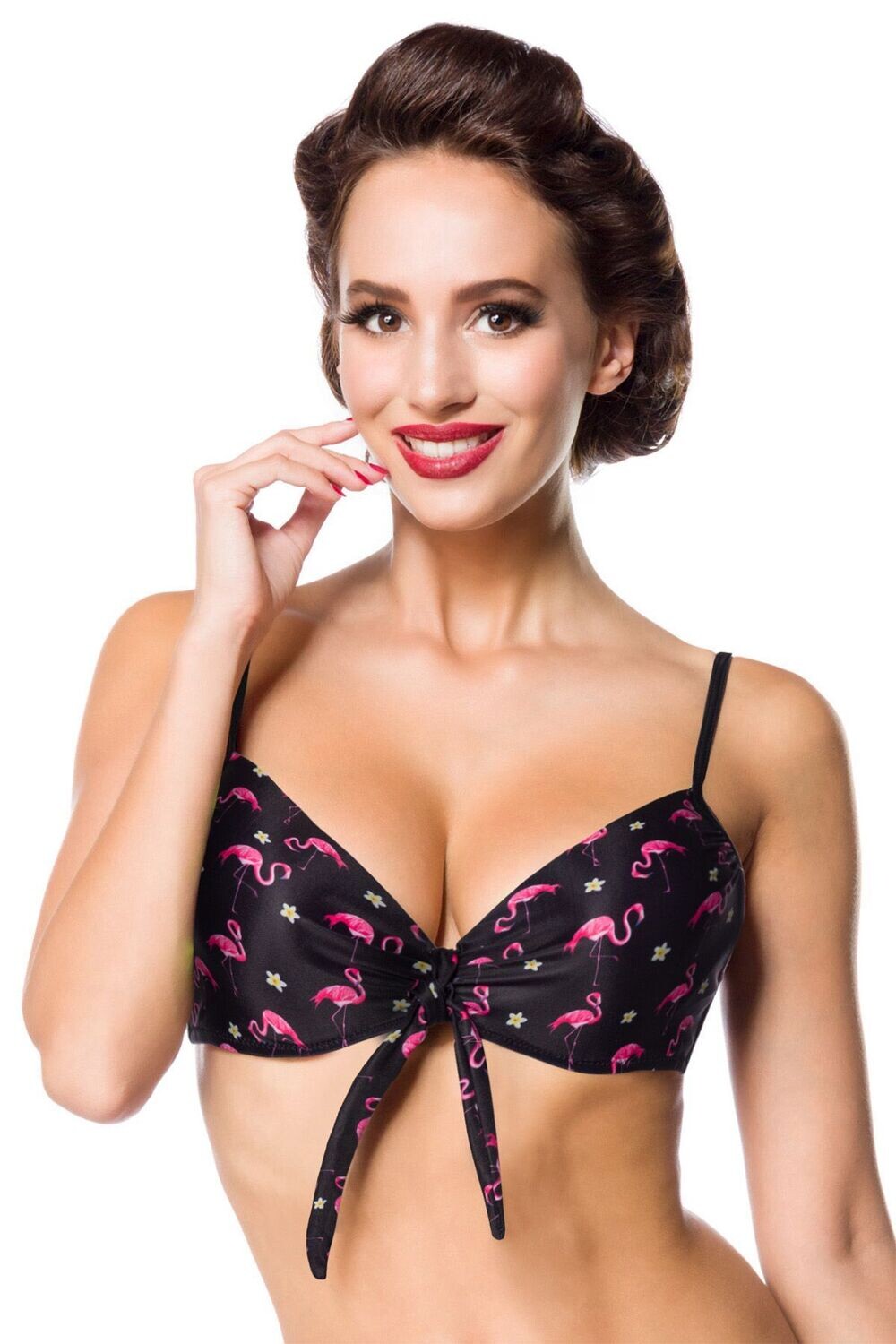 Vintage-Bikinihöschen schwarz/rosa