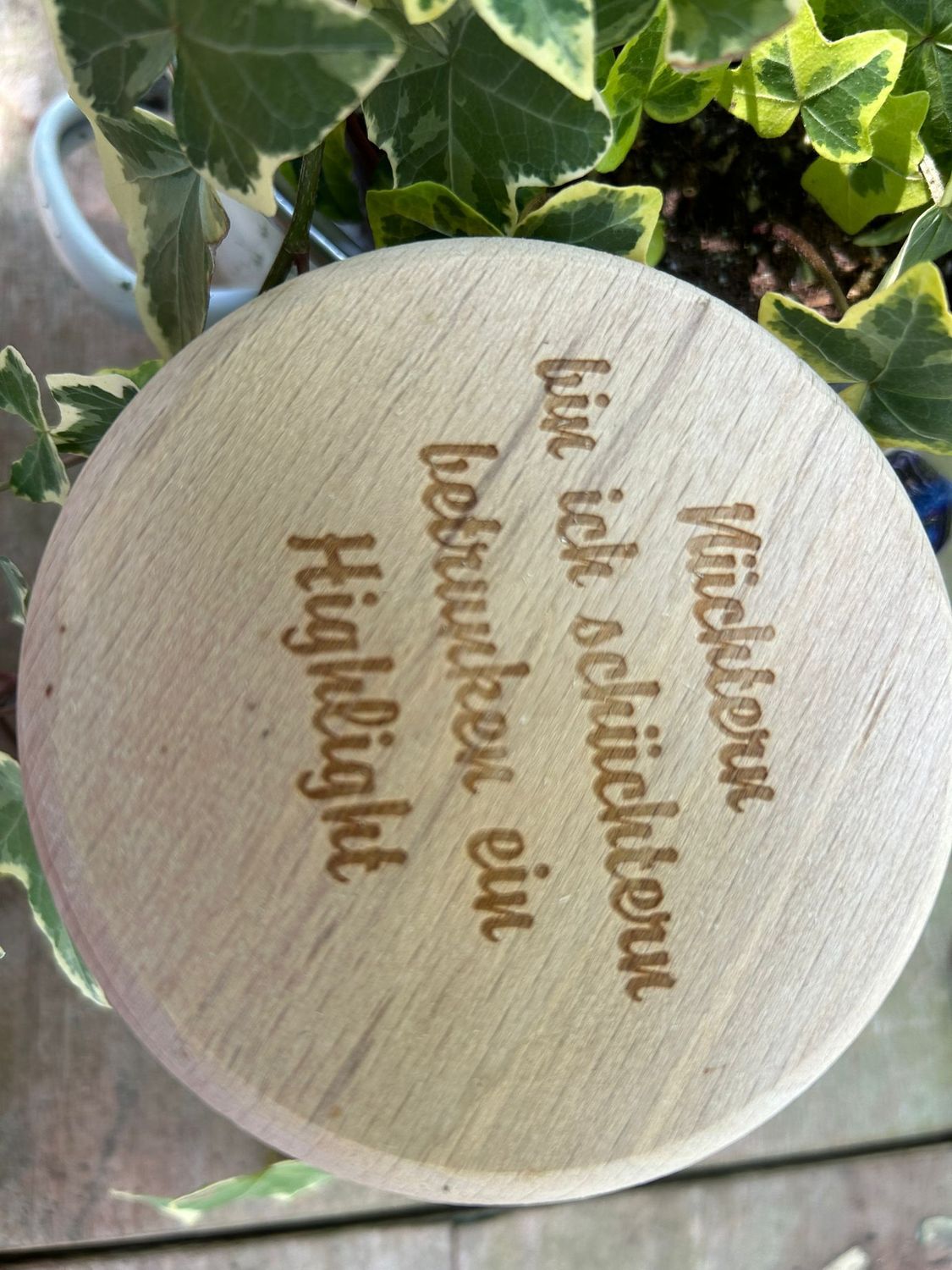 Bierglasdeckel aus Holz - Biergartendeckel aus Holz - Nüchtern bin ich schüchtern
