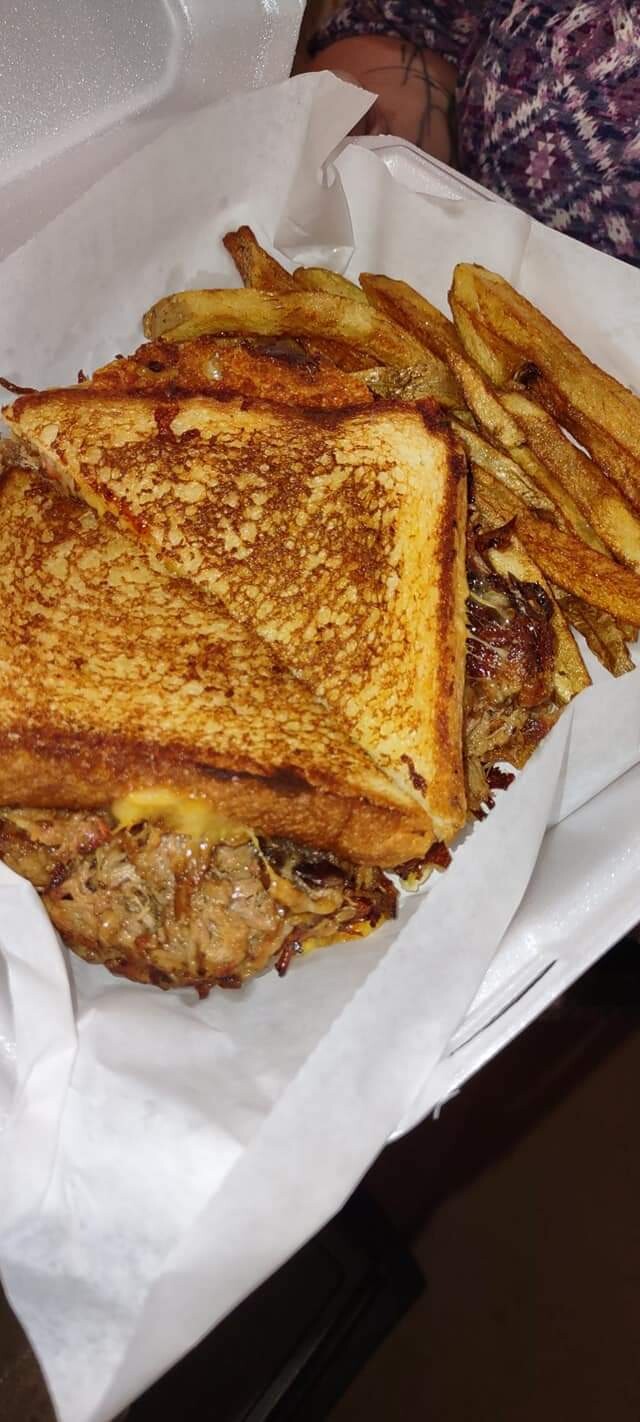BRISKET GRILLED CHEESE WITH FRIES
