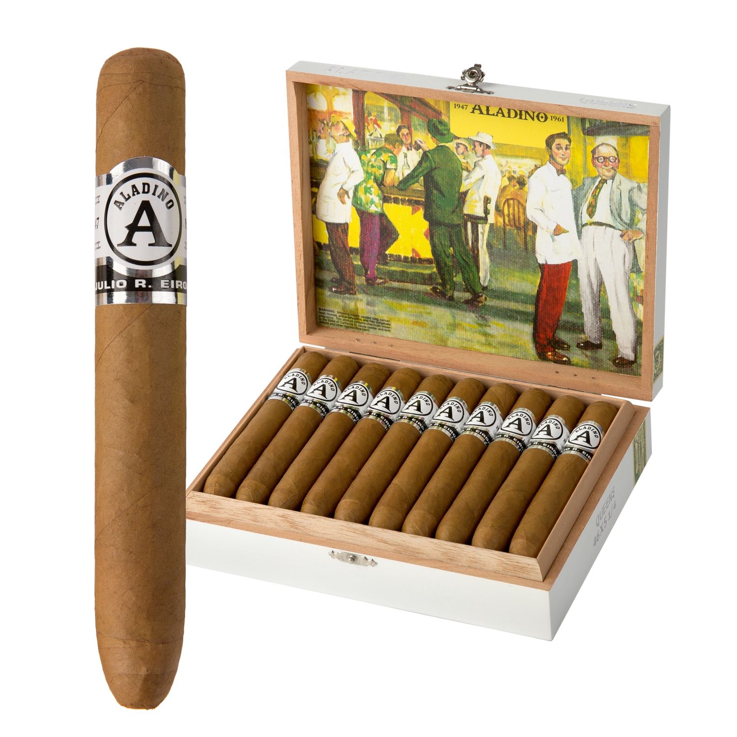 Aladino - Connecticut, Quantity: Box (20), Size: Queen's Perfecto 5.25 X 46