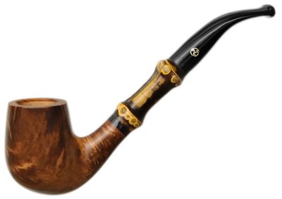 Rattray's Pipes - Bamboo Smooth Brown Bent Billiard