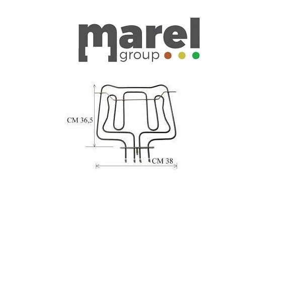 RESISTENZA ELETTRICA PER FORNO ADATTABILE SMEG W1000/1700 V 230 cm.38,2 x 36 STAFFA cm.15 INTERASSE FISSAGGIO cm.13,3 INTERASSE FASTON cm.10 e 2,5 RESISTENZA ELETTRICA PER FORNO ADATTABILE SMEG W1000/1700 V 230 cm.38,2 x 36 STAFFA cm.15 INTERASSE FISSAGGIO cm.13,3 INTERASSE FASTON cm.10 e 2,5