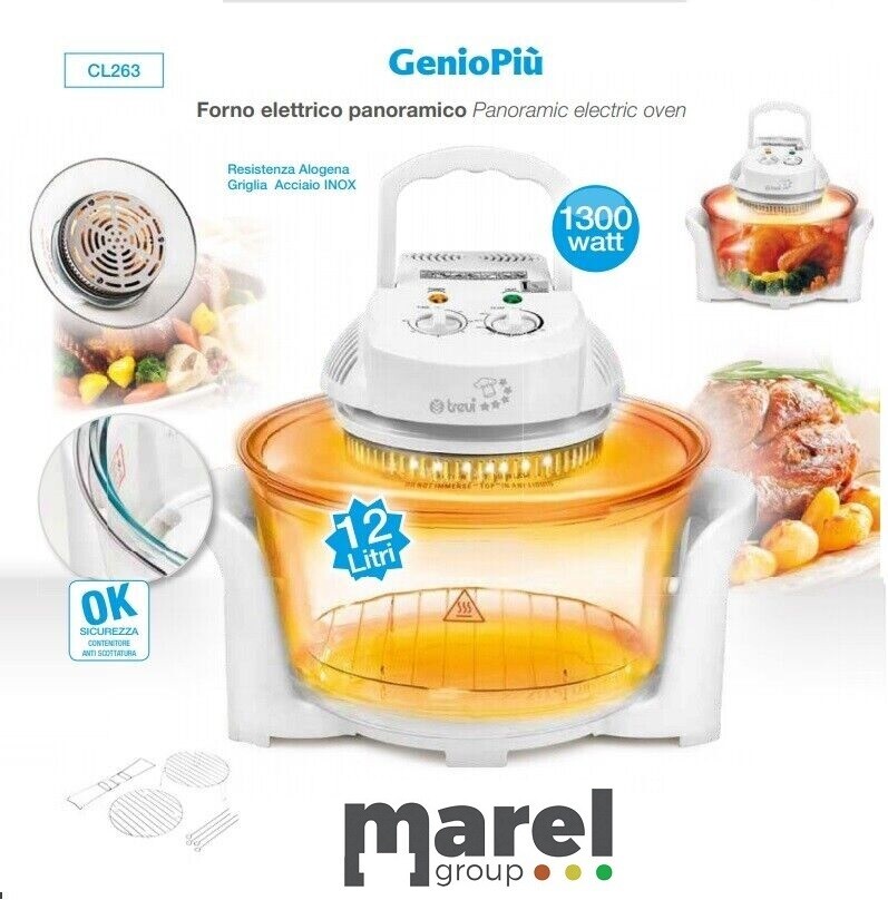 FORNO ALOGENO ELETTRICO PANORAMICO GENIO PIU' CL263 CON TIMER