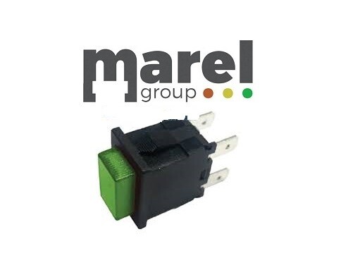 INTERRUTTORE PUSH VERDE 13x19mm