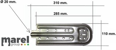 Bruciatore per Forno a Gas e Barbecue BBQ in lamiera 310 mm. x 110 mm. Bompani Sovrana