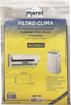 Filtro Universale 300x500x5 millimetri (ritagliabile) Per Climatizzatori Fissi e Portatili di tutte le marche in Poliuretano