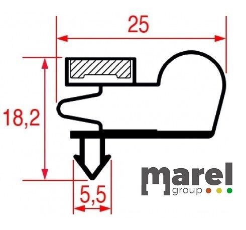 GUARNIZIONE AD INCASTRO FRIGO INDUSTRIALE 1562X664 MM CODICE: 3186742