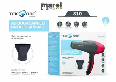 AsciugaCapelli Phon TeKone 810 Professionale 2in1 Beccucci 2 Velocità 2000W hsb