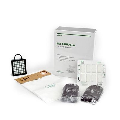 SET FARFALLA VK130 VK131, 6 SUPERFILTRELLO, 8 DOVINA PROFUMI, MICROFILTRO IGIENICO, 2 FILTRO ODORI ORIGINALI