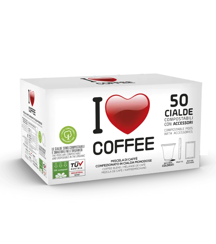 I LOVE COFFEE 50 CIALDE KIT INCLUSO