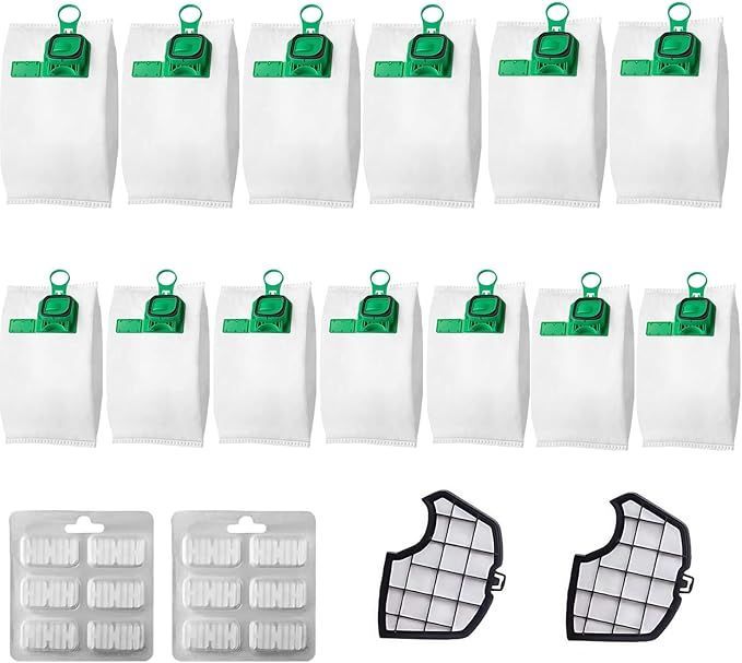 Kit 12 Sacchetti + 2 Filtri + 12 Profumi per Folletto VK 140 / VK 150