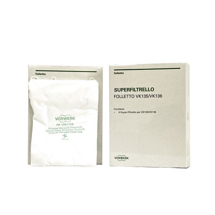 SACCHETTI ORIGINALI FOLLETTO VK135/136 6 SUPERFILTRELLO FP135 FP136