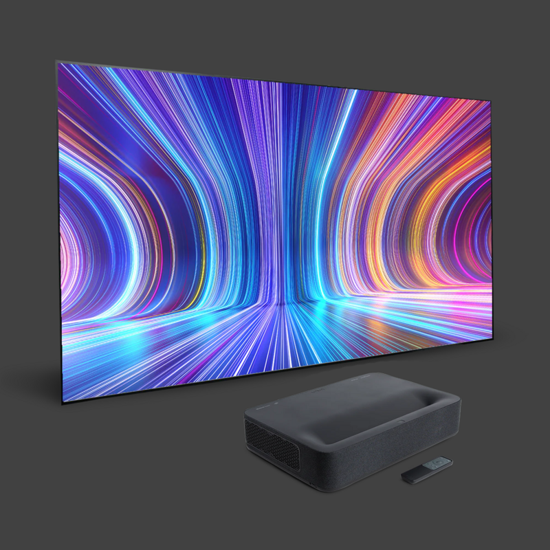 Vava 4K Ultra Short Throw Laser TV Projector + XY Screen 120" ALR Pet Crystal Fixed Frame Screen