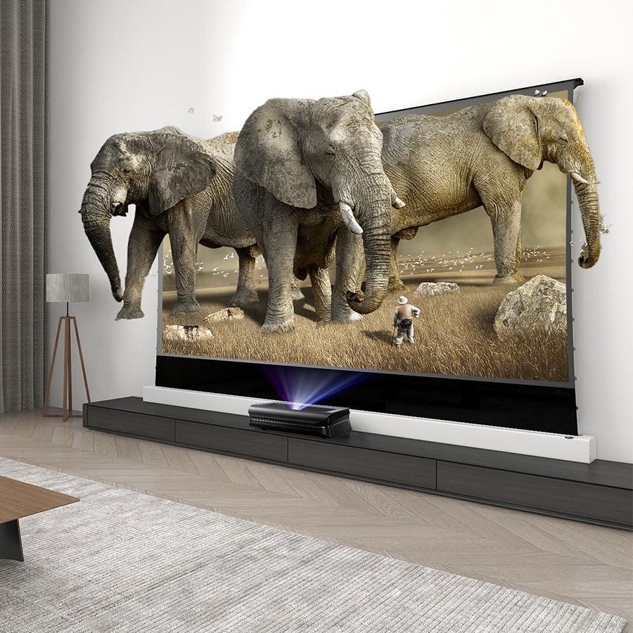 Vividstorm S Pro P Electric Acoustically Transparent Floor Screen (White Casing)