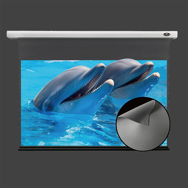 Vividstorm ALR Slimline Tension Screen Obsidian Long Throw (White casing)