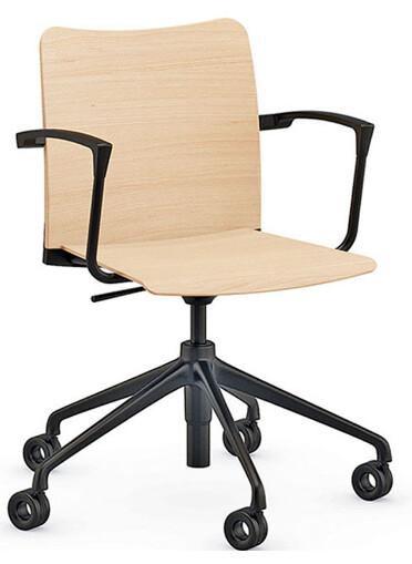 I REPETITA WOOD SWIVEL WITH ALUMINIUM ARMS