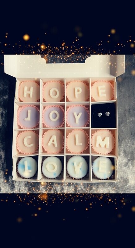 Cupcake collection Gift Box - Soy Wax Melts & Sterling Silver Heart Earrings