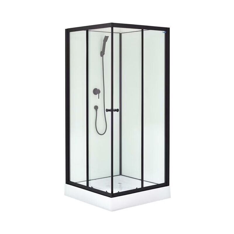 DUSCHTEMPEL FERTIGDUSCHE DUSCHKABINE GLAS KOMPLETT DUSCHE Schwarz 90 X 90 x 200