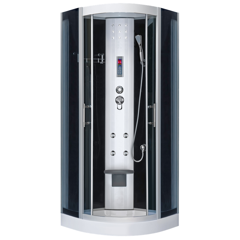 DUSCHTEMPEL FERTIGDUSCHE DUSCHKABINE ECHT  GLAS ECK KOMPLETT DUSCHE 80 cm