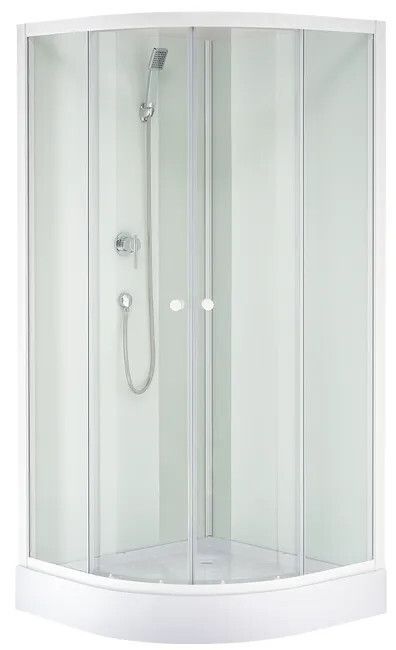 Duschtempel Fertigdusche Duschkabine glas komplett dusche 80 x 80 x 200 cm Weiß Rund