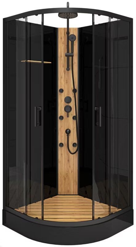 Duschtempel Fertigdusche Duschkabine Glas komplett Dusche 90x90 x 225 cm Schwarz Rund Duschtempel Fertigdusche Duschkabine Glas komplett Dusche 90x90 x 225 cm Schwarz Rund