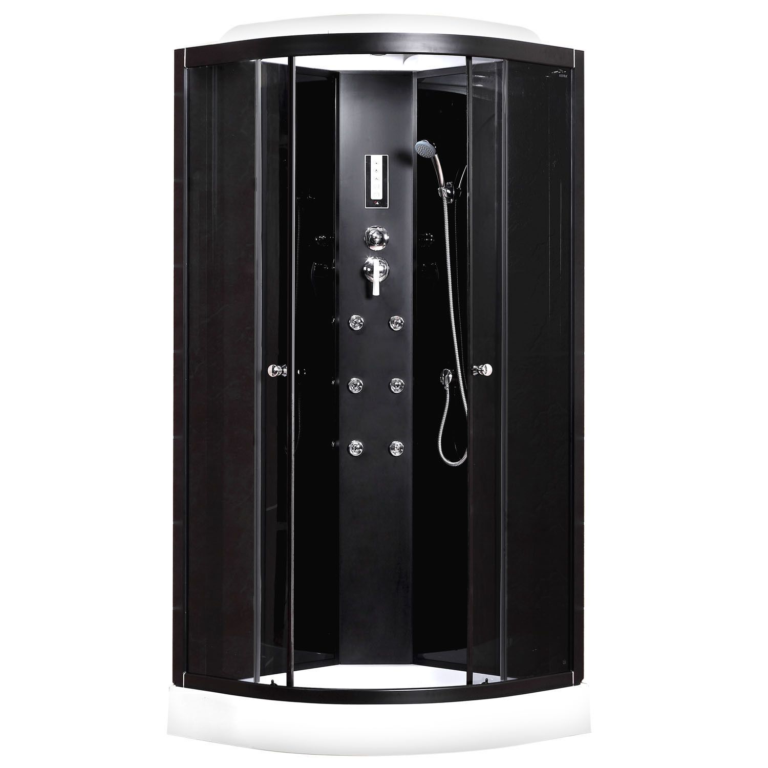 DUSCHTEMPEL FERTIGDUSCHE DUSCHKABINE GLAS KOMPLETT DUSCHE 80 X 80 cm Radio Led