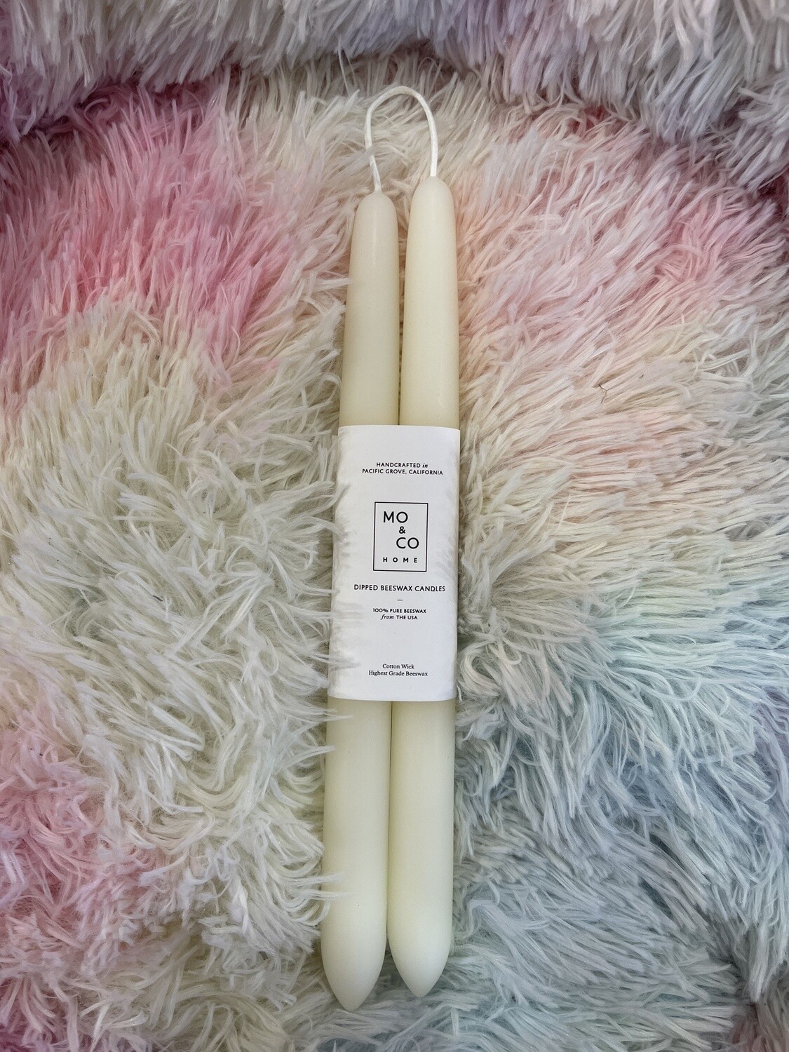 10" & 14" - 100% Beeswax Dipped Candles | Natural White