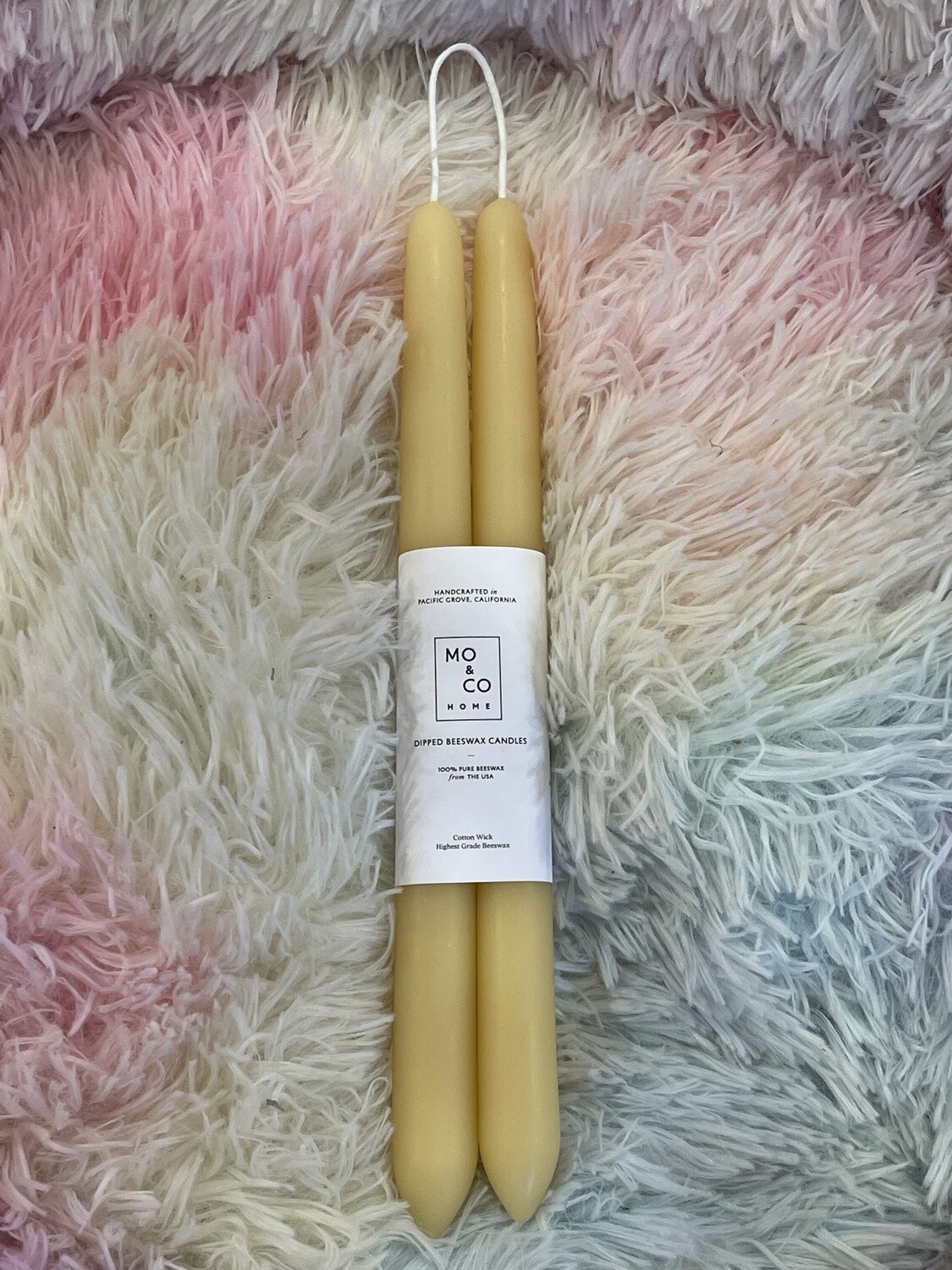 10" & 14" - 100% Beeswax Dipped Candles | Natural Gold