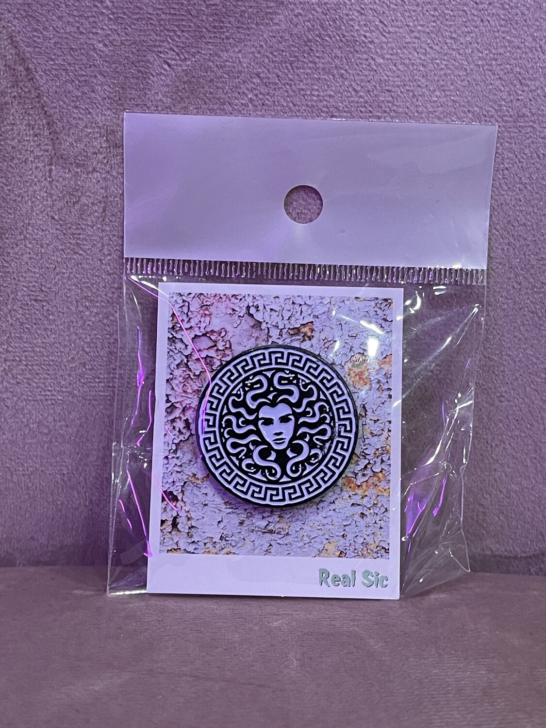 Medusa Enamel Pin White