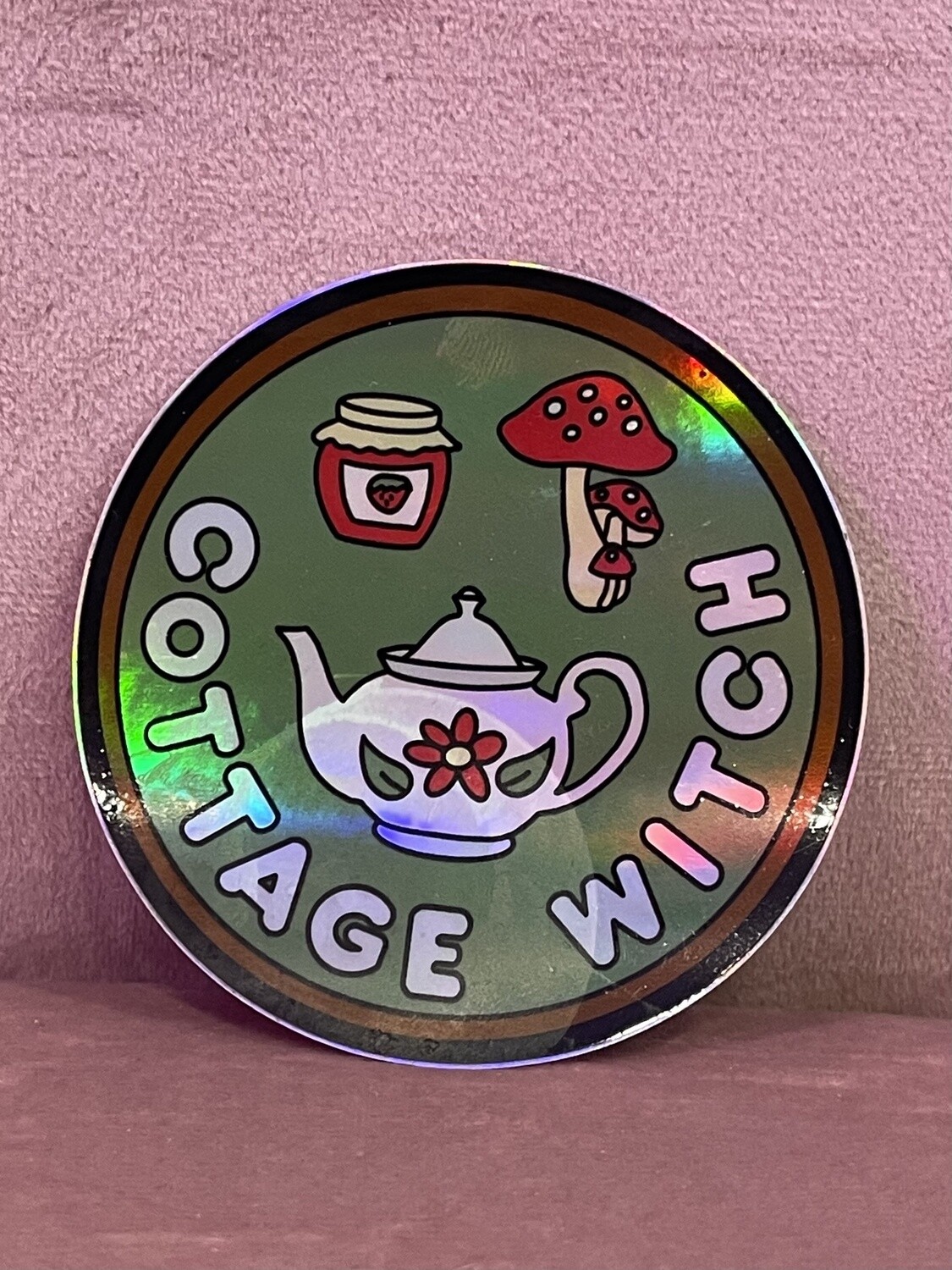 Cottage Witch Holographic Sticker